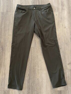 Lululemon ABC 5-Pocket Pant, Slim-Fit, Warpstreme, Olive (Men's 33)